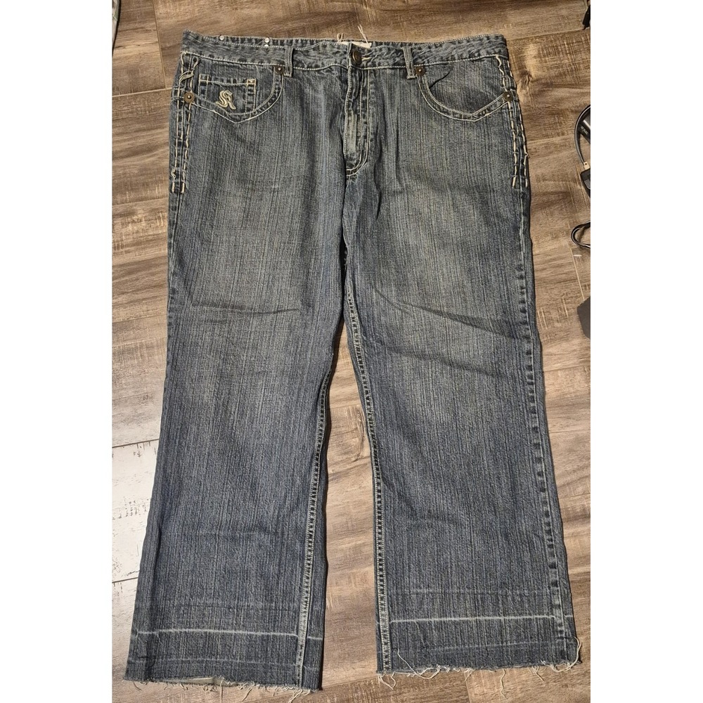Kanji Mens Jeans Y2K Vintage Streetwear Denim 42 x 28